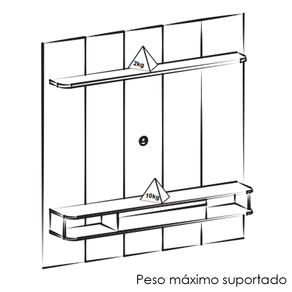 Painel Suspenso TV 75 Pol 183 cm 4622 Cinamomo Off White ARLY
