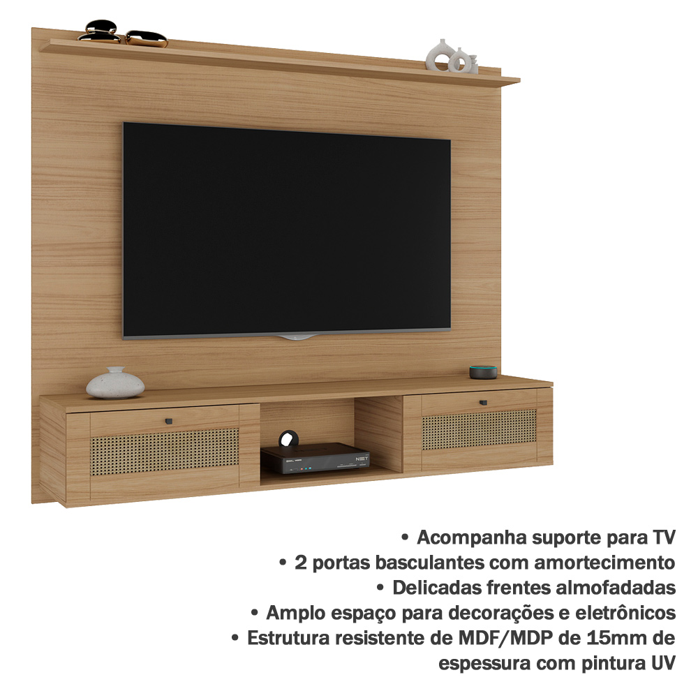 Painel Suspenso Tv 72 Pol 160 cm 4611 Carvalho ARLY