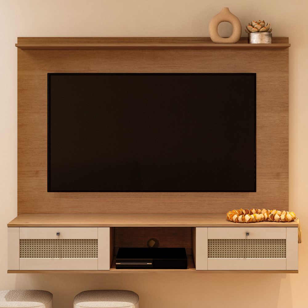 Painel Suspenso Tv 72 Pol 160 cm 4671 Cinamomo Off White ARLY