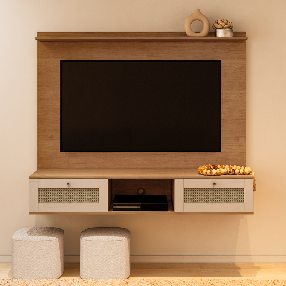 Painel Suspenso Tv 72 Pol 160 cm 4671 Cinamomo Off White ARLY