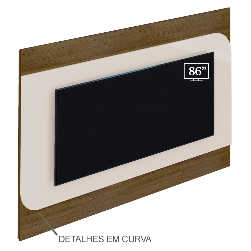 Painel Suspenso Tv 86 Pol 220 cm 4507 Pinho Off White ARLY