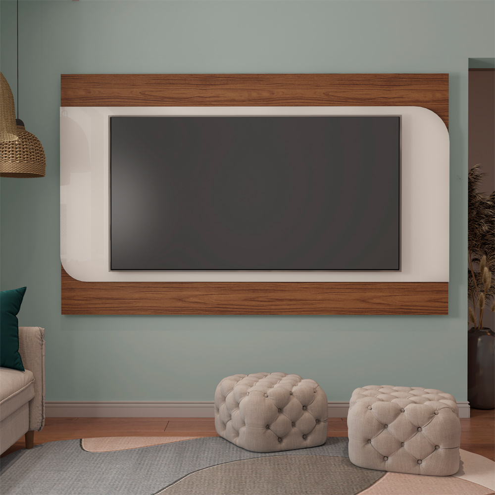 Painel Suspenso Tv 86 Pol 220 cm 4508 Cedro Off White ARLY