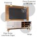 Painel TV 70 Polegadas Leme E Rack 2 Portas Noronha Freijo Off White Matte CLB