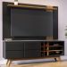 Painel TV 70 Polegadas Leme E Rack 2 Portas Noronha Preto Noce Milano CLB