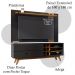 Painel TV 70 Polegadas Leme E Rack 2 Portas Noronha Preto Noce Milano CLB