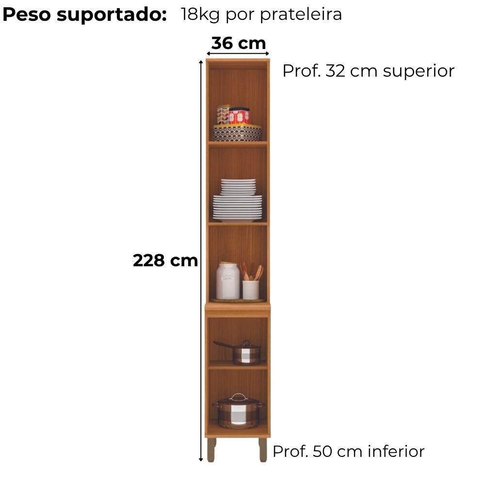 Paneleiro 2 Portas 228X36 cm Cria J00172 Freijo Off White PLN