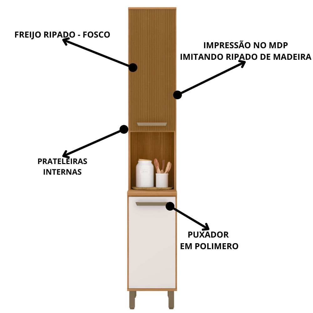 Paneleiro 2 Portas 228X36 cm Cria J00172 Freijo Off White PLN