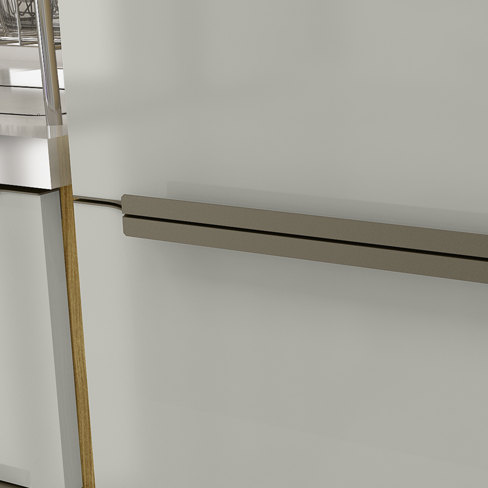 Paneleiro 2 Portas Vidro 70 cm Vera PVE03 Marrocos Off White MXM