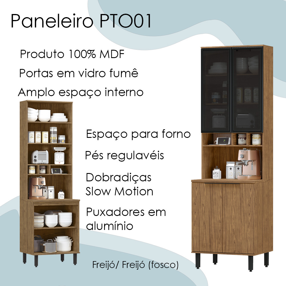 Paneleiro 4 Portas MDF 70 cm Tosc PTO01 Freijo Freijo MXM
