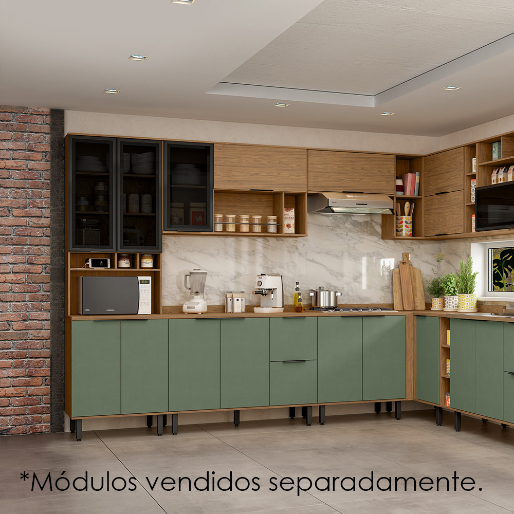Paneleiro 4 Portas MDF 70 cm Tosc PTO01 Freijo Jade MXM