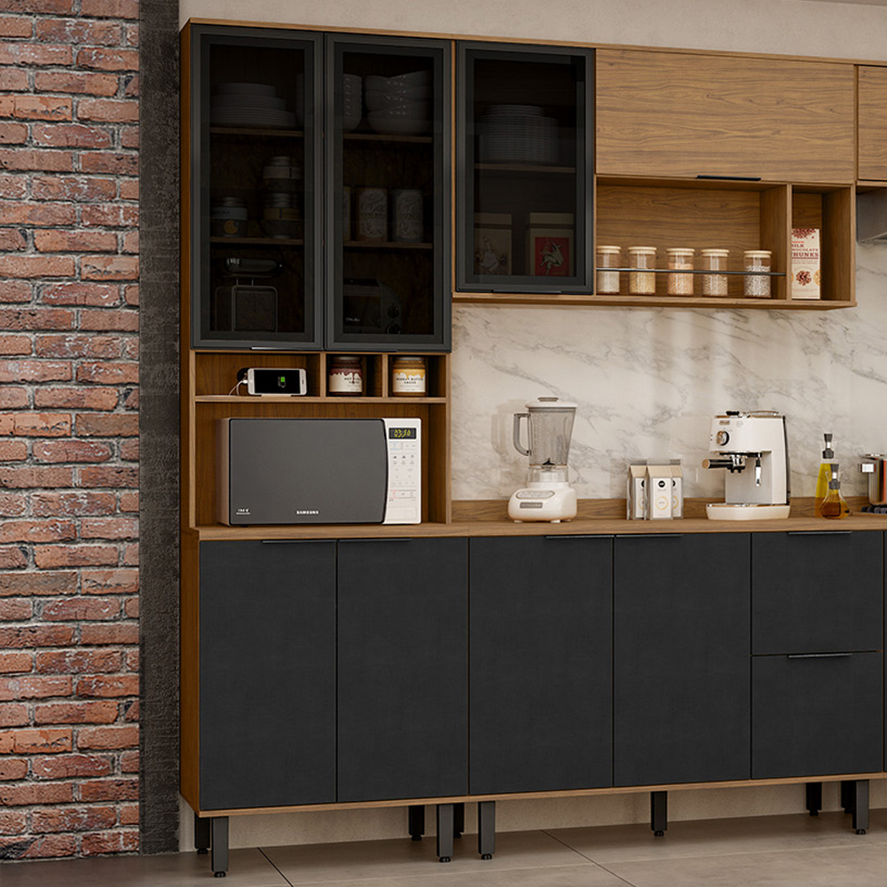 Paneleiro 4 Portas MDF 70 cm Tosc PTO01 Freijo Nero MXM