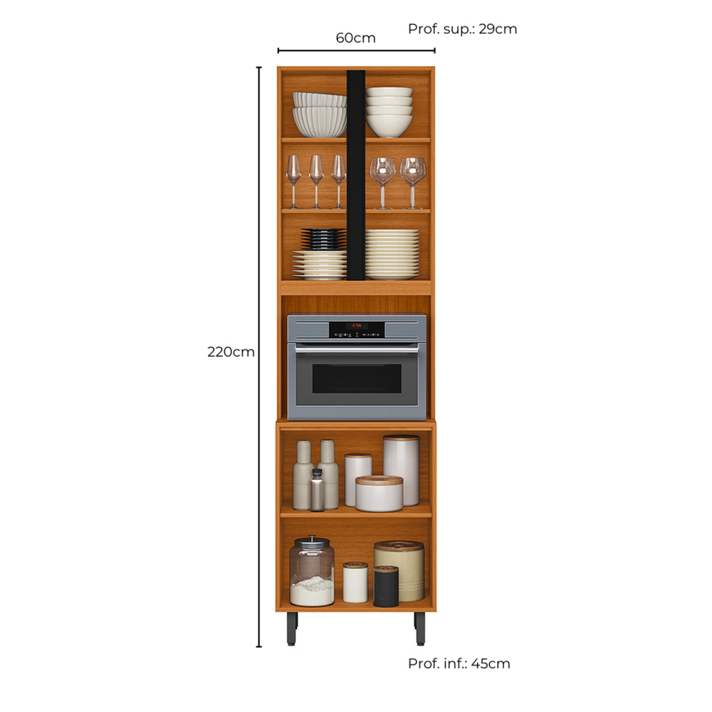 Paneleiro 4P Vidro 220x60 cm 12635 Raven Freijo Off White PLN