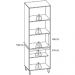 Paneleiro 4P Vidro 228x70 cm Cria J00156 Freijo Off White PLN