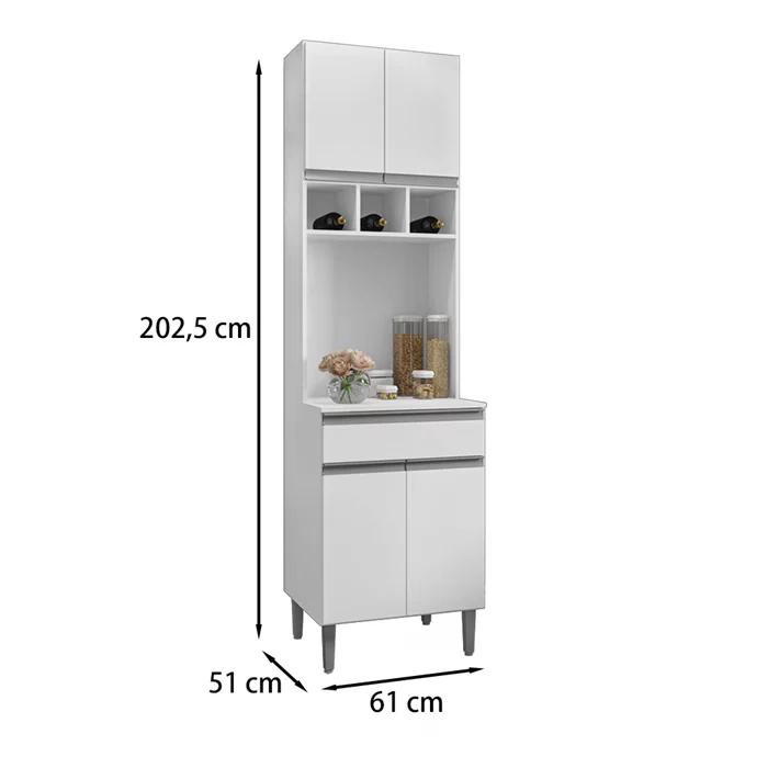Paneleiro Duplo 4 Portas 61cm Andreia Branco REAJL Moveis