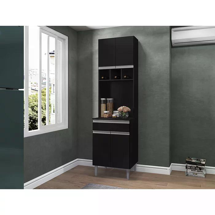 Paneleiro Duplo 4 Portas 61cm Andreia Preto REAJL Moveis