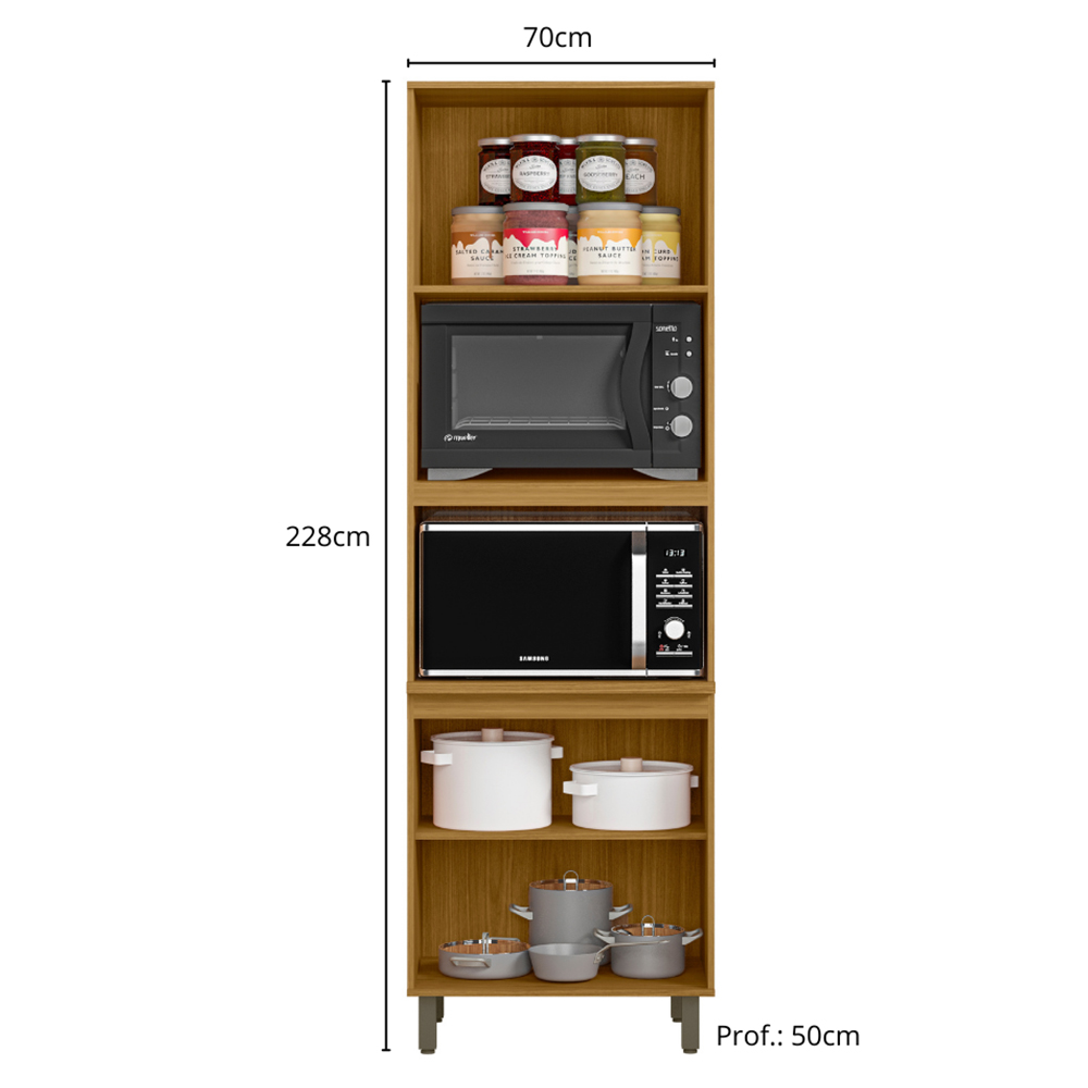Paneleiro Torre Quente 228x70 cm Cria J00155 Freijo Off White PLN