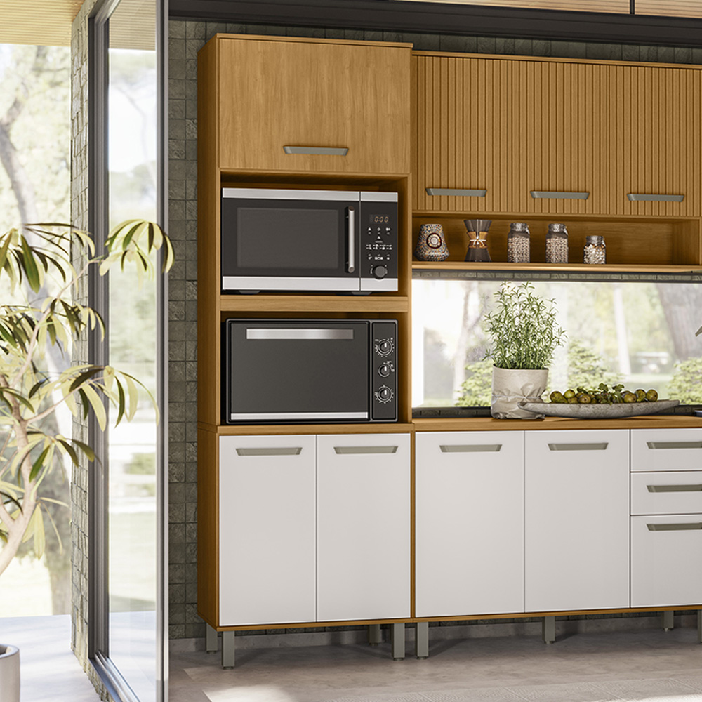 Paneleiro Torre Quente 228x70 cm Cria J00155 Freijo Off White PLN