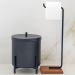Papeleira Porta Papel Chão Banheiro Lovell Base Madeira Peroba Preto DHom