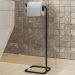 Papeleira Porta Papel De Chão Lovell Banheiro Lavabo Preto DHom