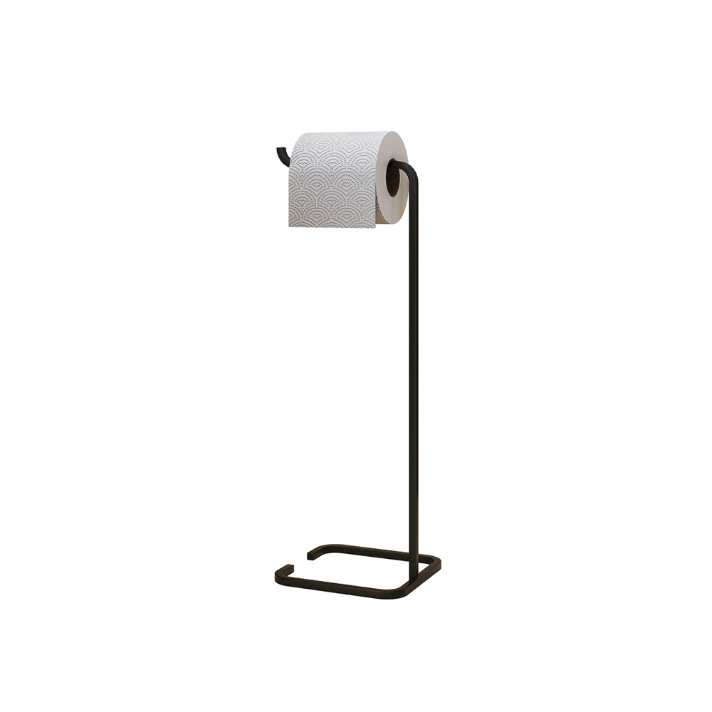Papeleira Porta Papel De Chão Lovell Banheiro Lavabo Preto DHom