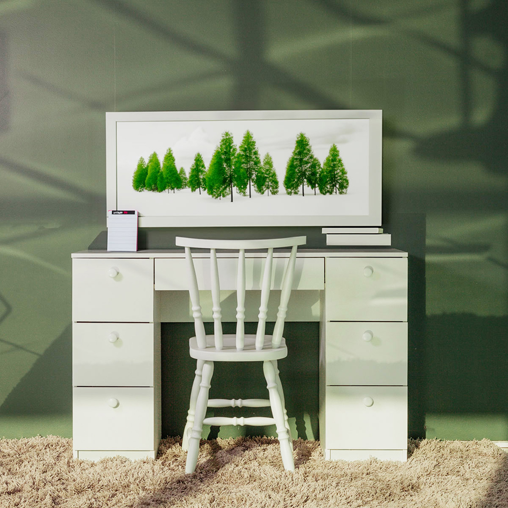 Penteadeira Escrivaninha 7 Gavetas 118 cm PE100 Branco Dtall