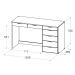 Penteadeira Escrivaninha 7 Gavetas 120 cm PE90 Branco Dtall