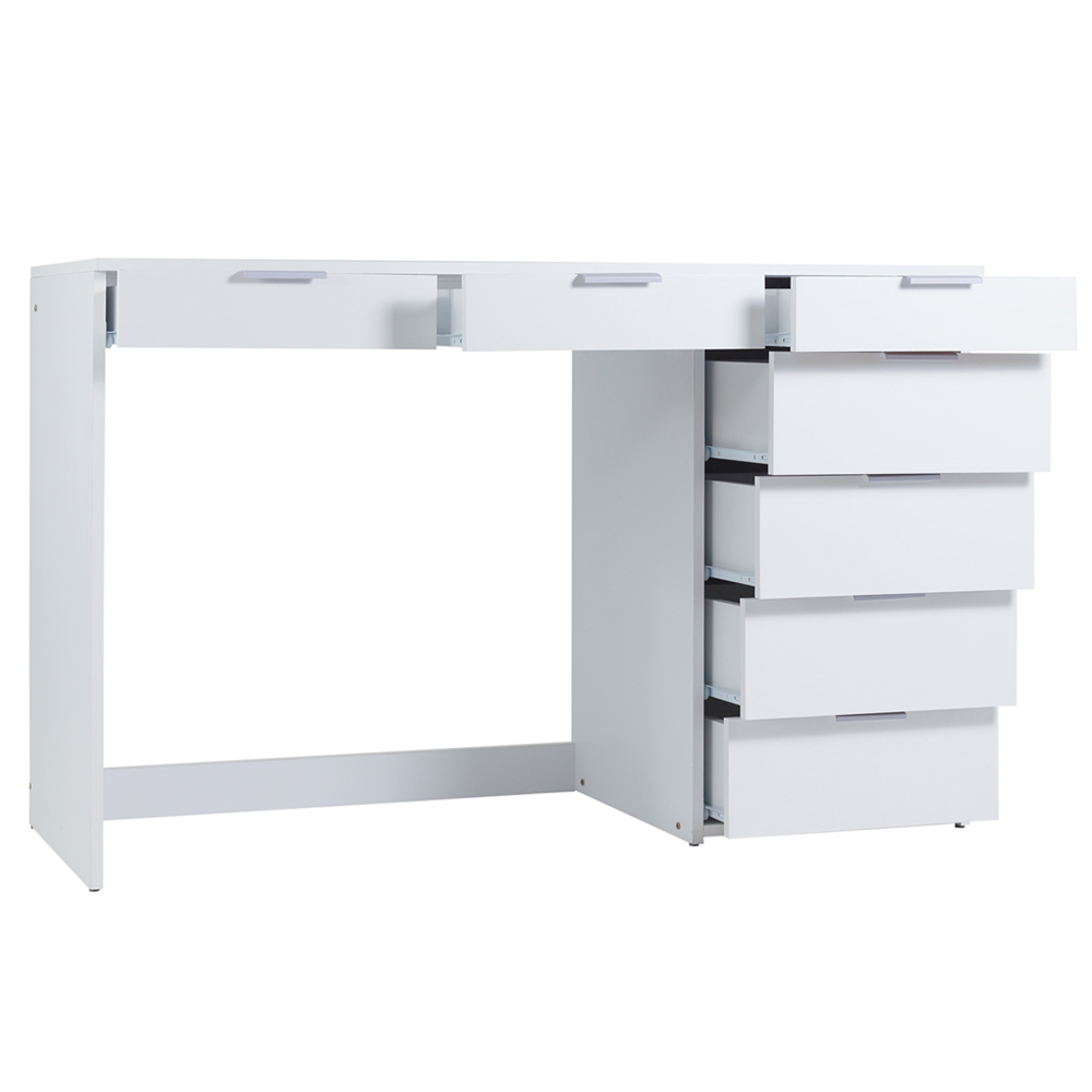 Penteadeira Escrivaninha 7 Gavetas 120 cm PE90 Branco Dtall