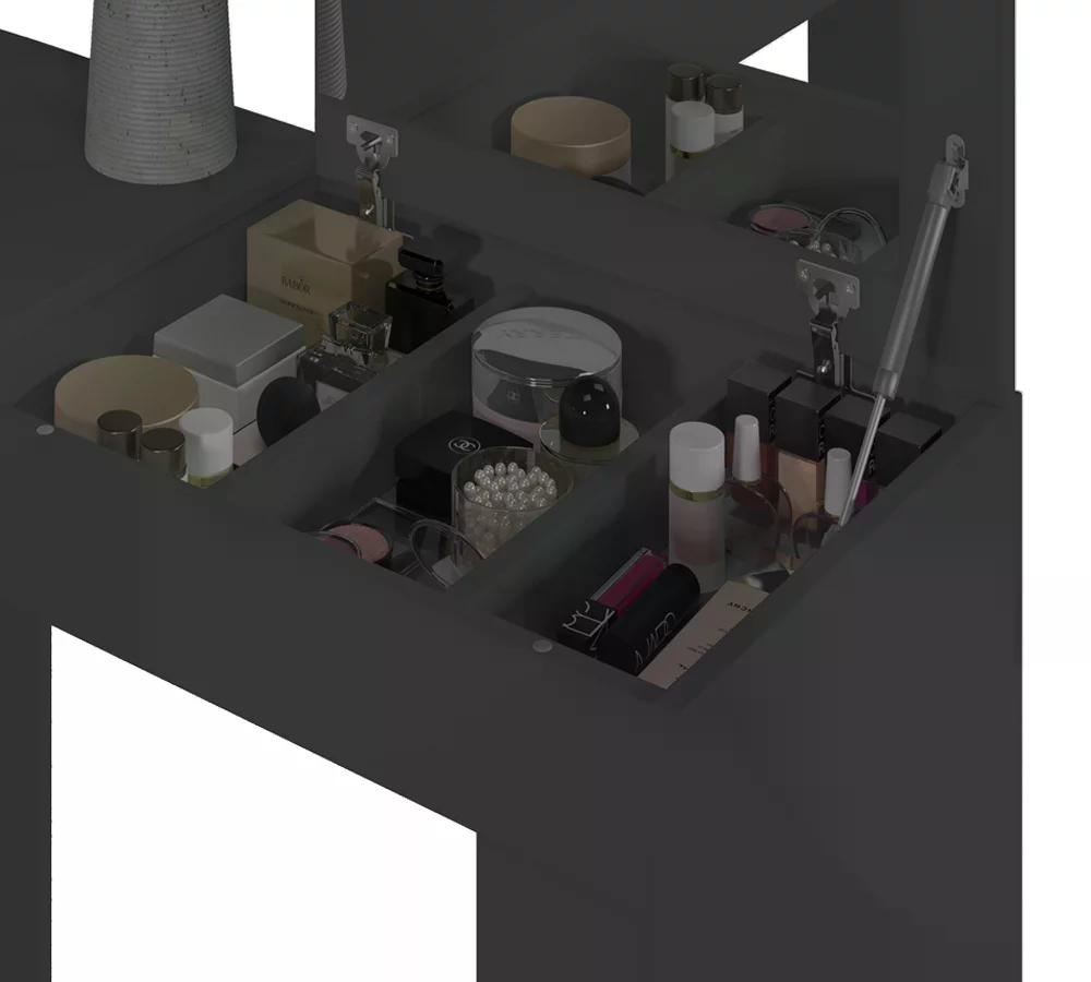 Penteadeira Escrivaninha Preto Com Espelho ST Plus Milani Store