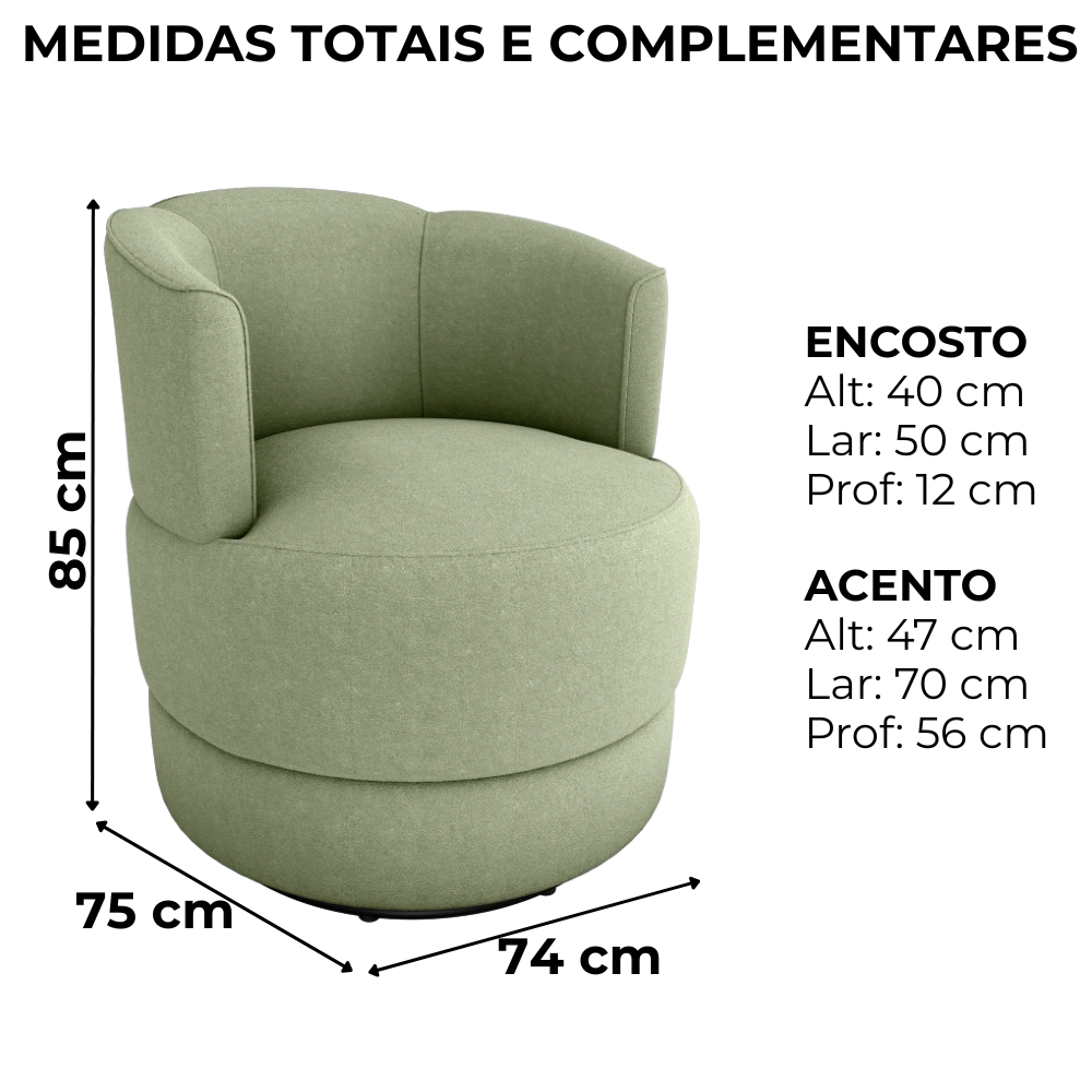 Poltrona Base Giratoria Marselha Boucle F494 Oliva Milani Store