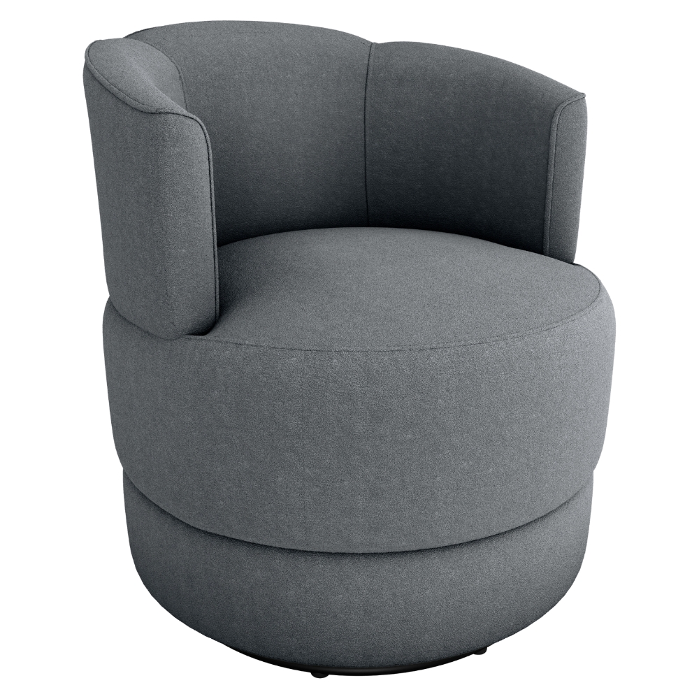 Poltrona Base Giratoria Marselha Boucle F497 Cinza Milani Store