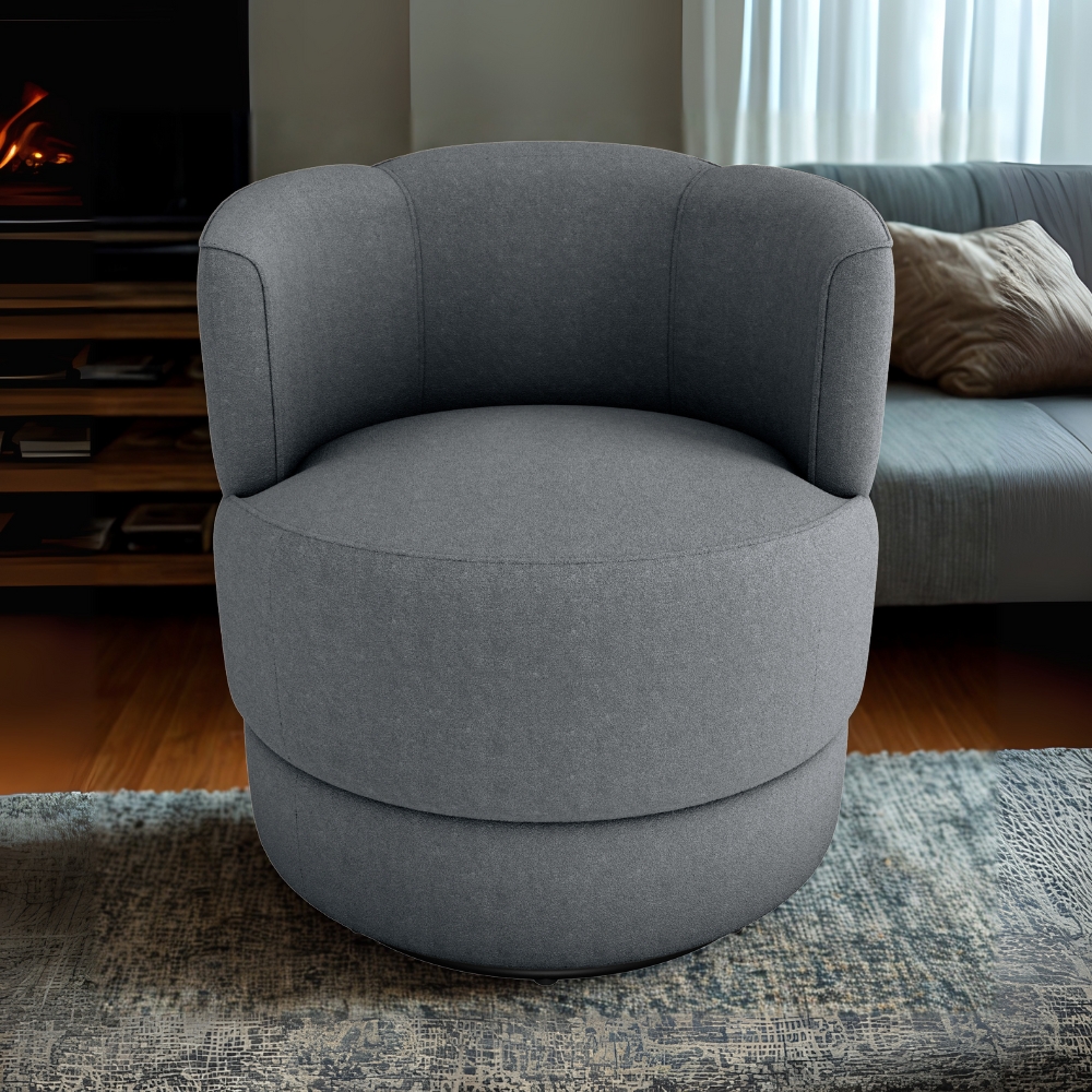 Poltrona Base Giratoria Marselha Boucle F497 Cinza Milani Store