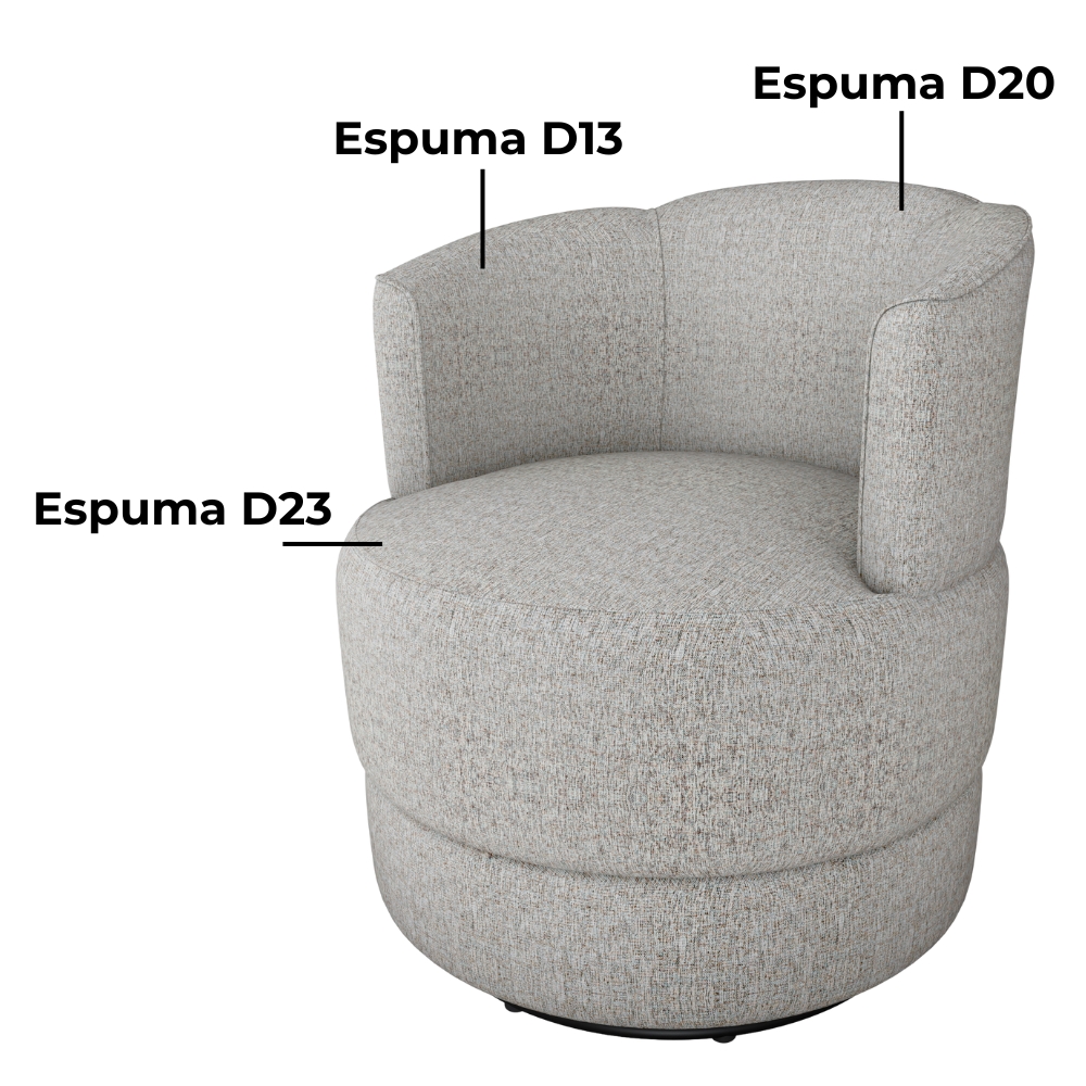 Poltrona Base Giratoria Marselha Plano Milenum F490 Palha Milani Store