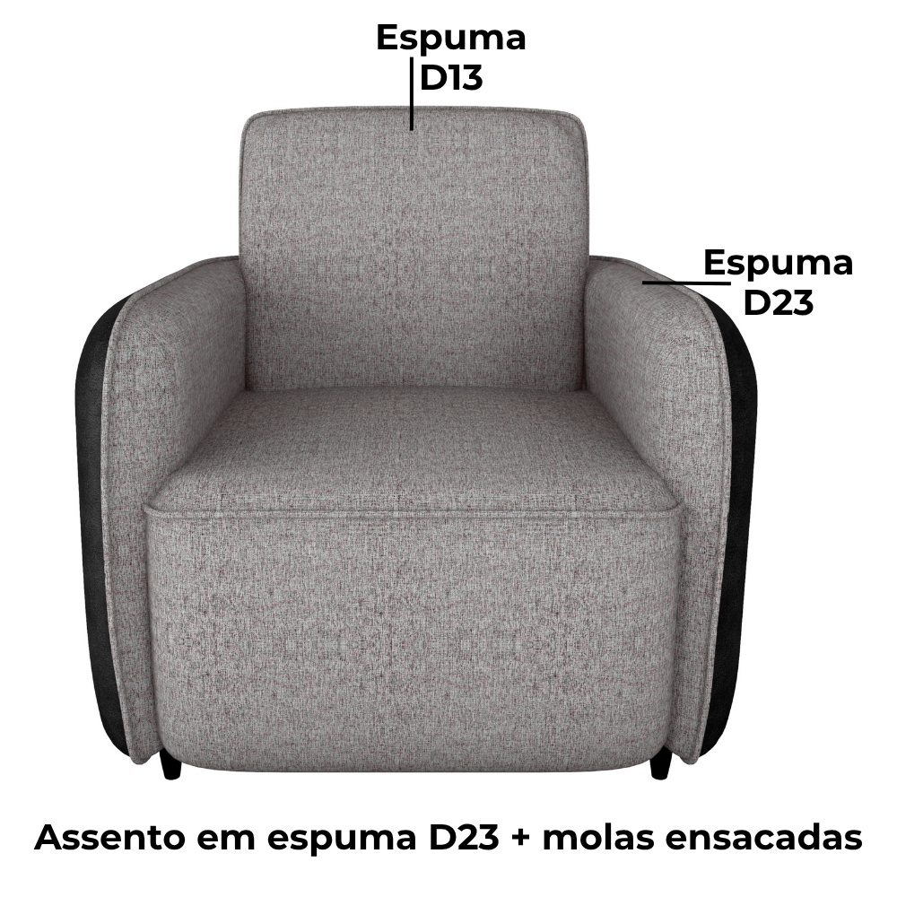 Poltrona Decorativa 76 cm Zuquire Plano Milenum Palha Corino Petro Milani Store