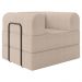 Poltrona Decorativa 90 cm Pes Metal Monaco Boucle Bege Milani Store