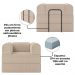 Poltrona Decorativa 90 cm Pes Metal Monaco Boucle Bege Milani Store