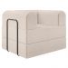 Poltrona Decorativa 90 cm Pes Metal Monaco Linho Bege Milani Store