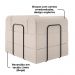 Poltrona Decorativa 90 cm Pes Metal Monaco Linho Bege Milani Store