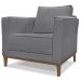 Poltrona Decorativa Balli 1 Lugar Pes Madeira Linho Cinza Ezz