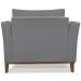 Poltrona Decorativa Balli 1 Lugar Pes Madeira Linho Cinza Ezz