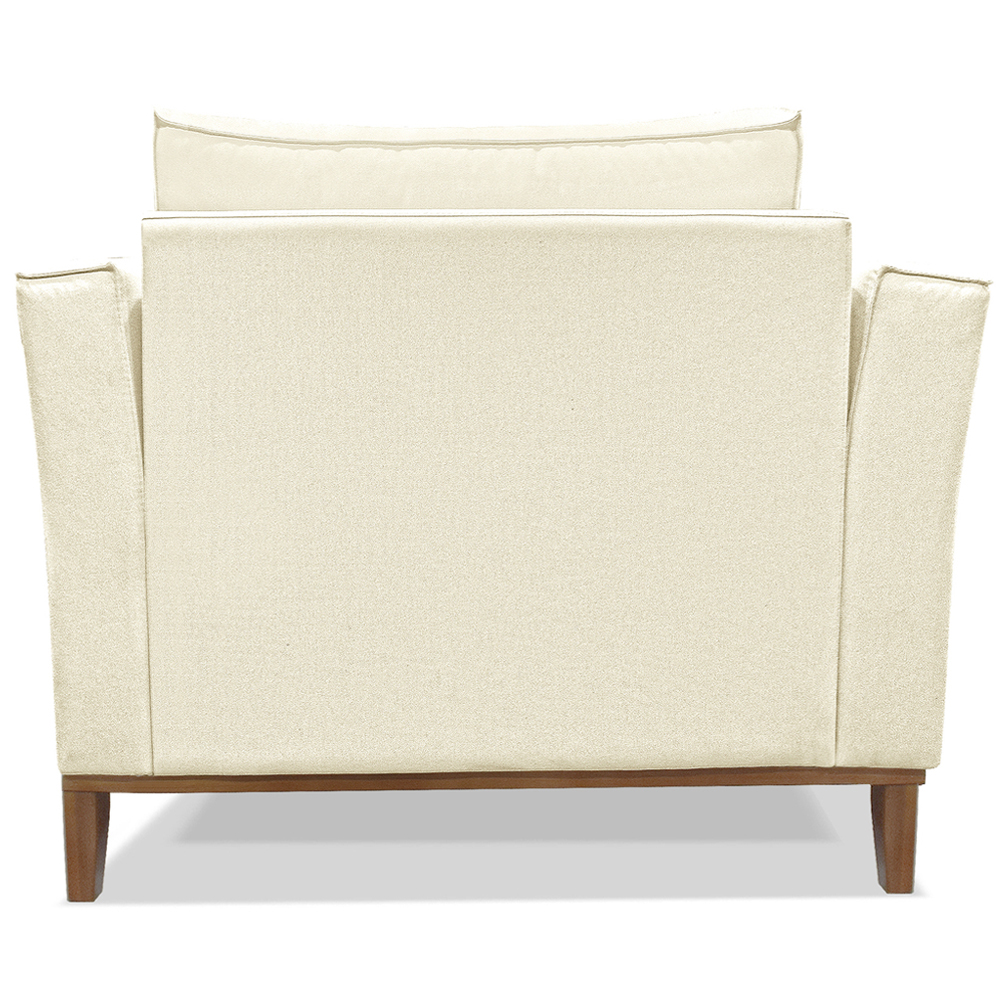 Poltrona Decorativa Balli 1 Lugar Pes Madeira Linho Perola Ezz