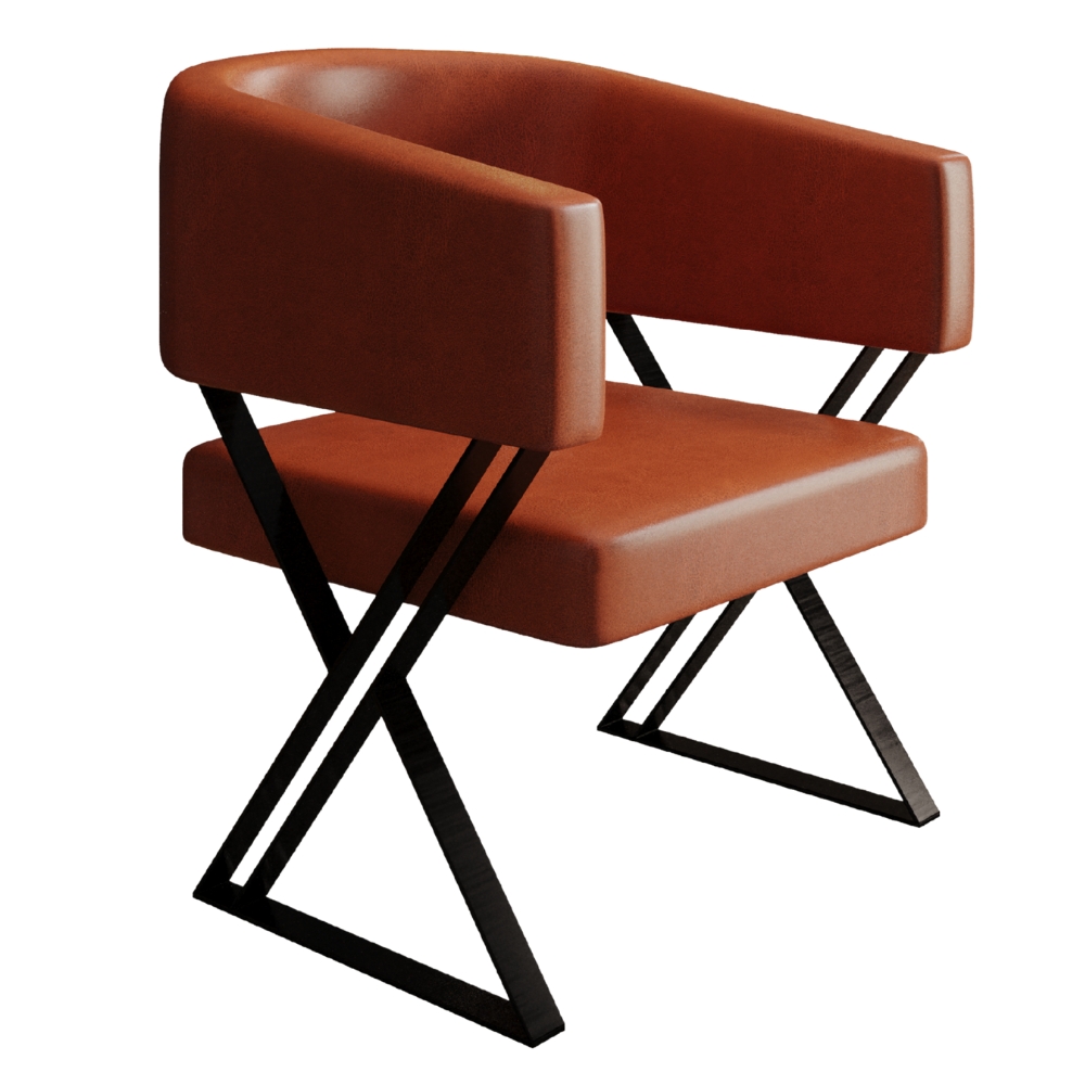 Poltrona Decorativa Mirela Pes Metal Corino New Dallas VConcept