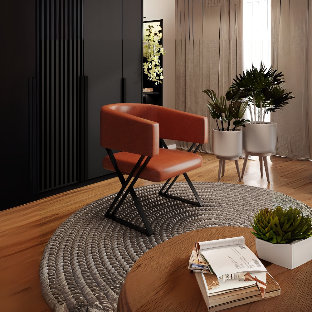 Poltrona Decorativa Mirela Pes Metal Corino New Dallas VConcept