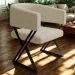 Poltrona Decorativa Mirela Pes Metal Linho Bege VConcept