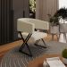 Poltrona Decorativa Mirela Pes Metal Linho Bege VConcept