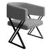 Poltrona Decorativa Mirela Pes Metal Linho Cinza VConcept