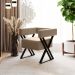 Poltrona Decorativa Pes Metal Mirela Linho Bege Milani Store