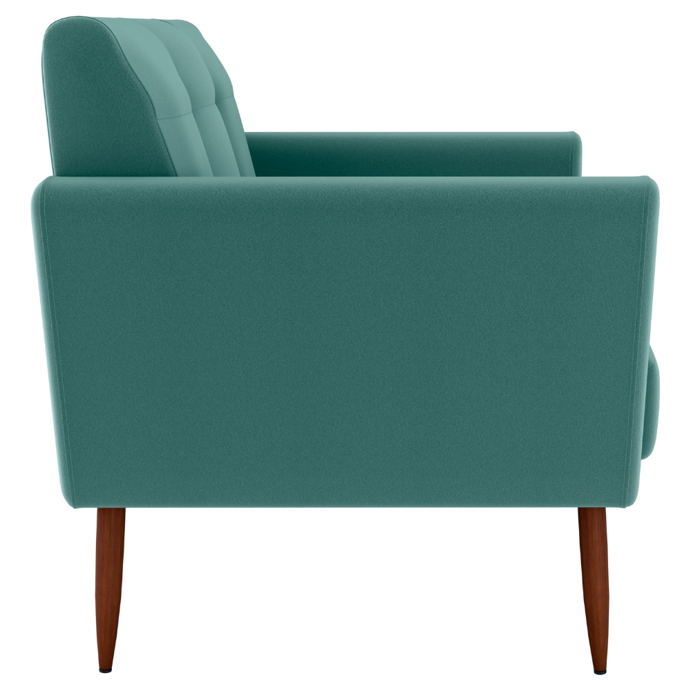 Poltrona Decorativa Pes Palito Cancun Veludo Deluxe Verde Milani Store