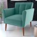 Poltrona Decorativa Pes Palito Cancun Veludo Deluxe Verde Milani Store