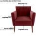 Poltrona Decorativa Pes Palito Cancun Veludo E432 Vermelho Milani Store