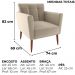 Poltrona Decorativa Pes Palito Cancun Veludo E434 Marrom Claro Milani Store
